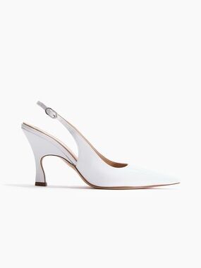 Stella McCartney White Pointed-Toe Slingback Heels